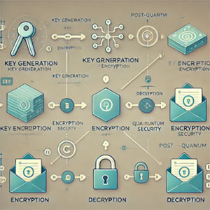 Diagram showing the steps of McEliece encryption and decryption